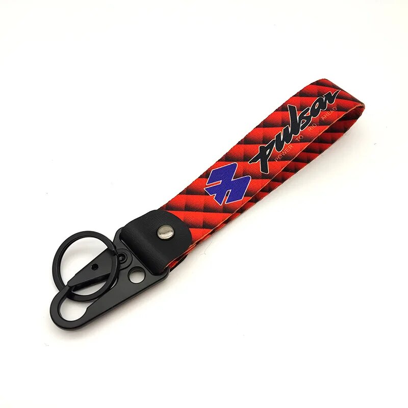 Motorcycle 'Pulsar' Wrist Lanyard with Keyring Clip Keychain