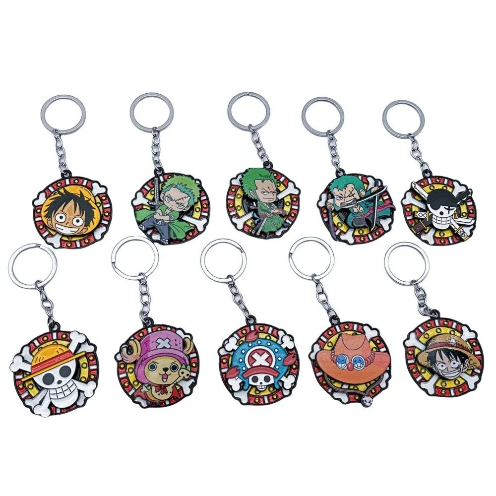 One Piece Brook Rotatable Pirate Enamel Keychain