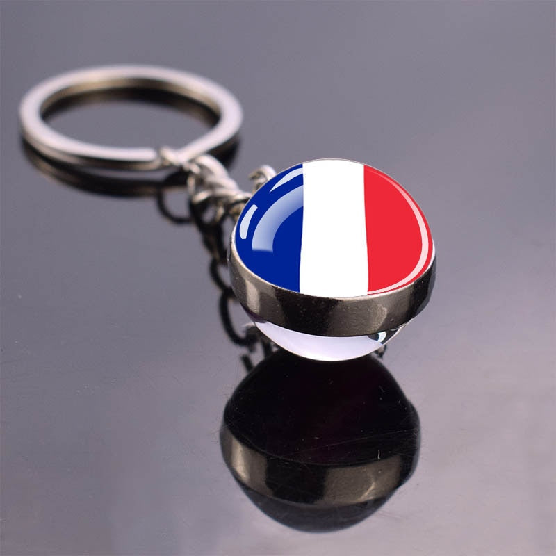 Europe Flag 'France' Keyring Metal Keychain