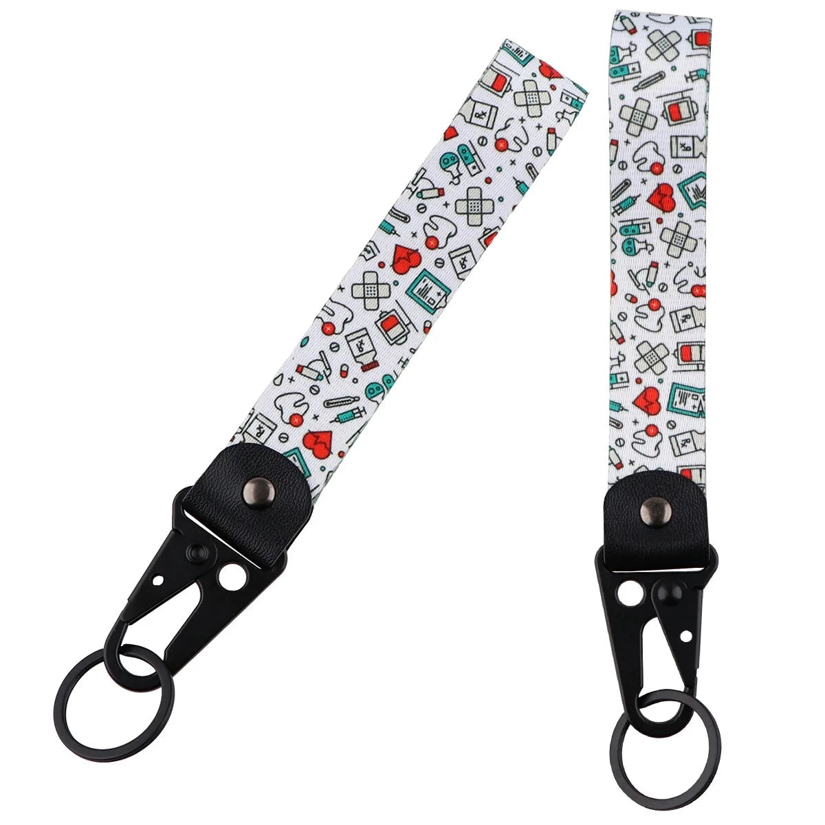 Colorful Medical Items Wrist Lanyard Keychain with Keyring Clip