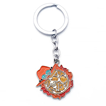 One Piece Ace Signature Hat Enamel Keychain