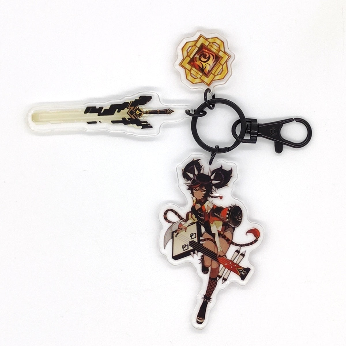 Genshin Impact Eye of God Weapon 'Xinyan' Keyring Acrylic Keychain