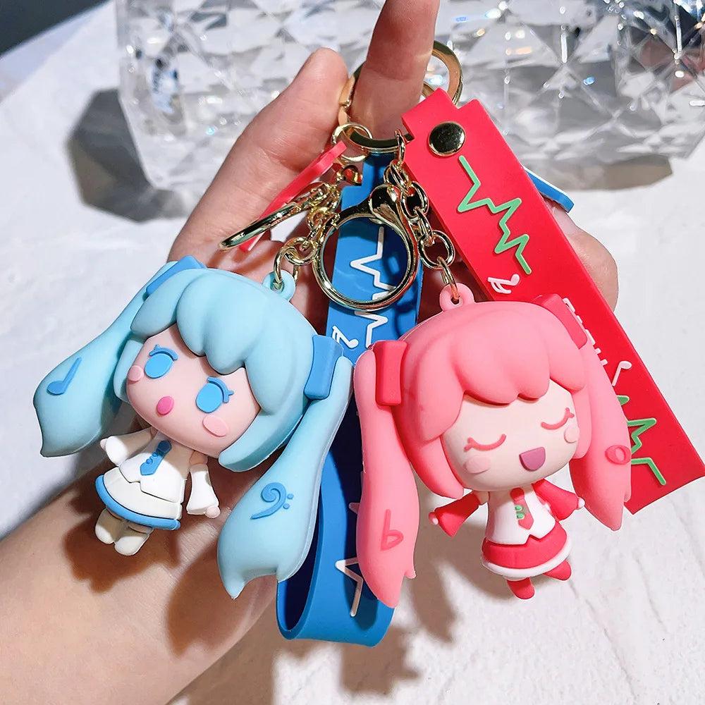 Vocaloid 'Hatsune Miku | Pink Hair Mascot' Silicone Keyring Keychain