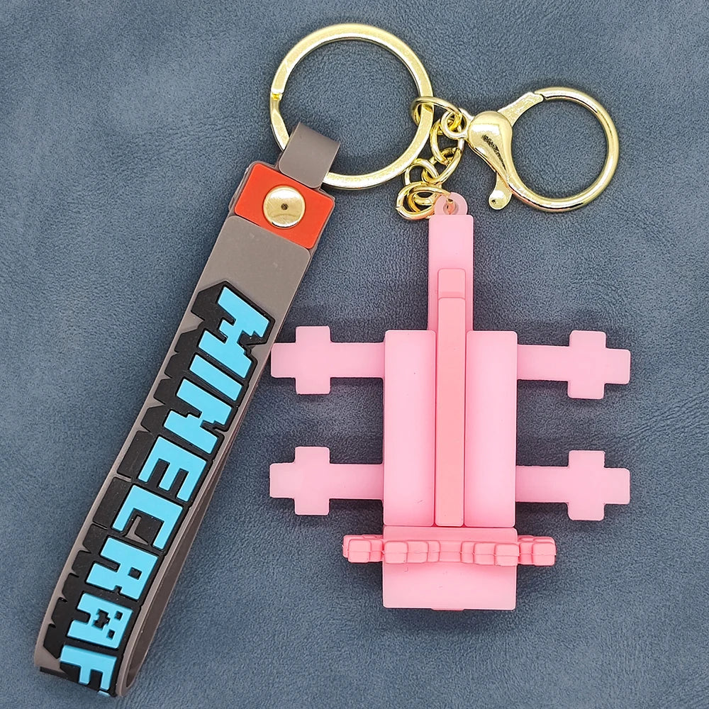 Minecraft 'Axolotl | Pink' Keyring Silicone Keychain