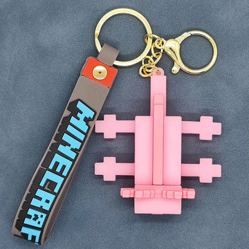 Minecraft 'Axolotl | Pink' Keyring Silicone Keychain