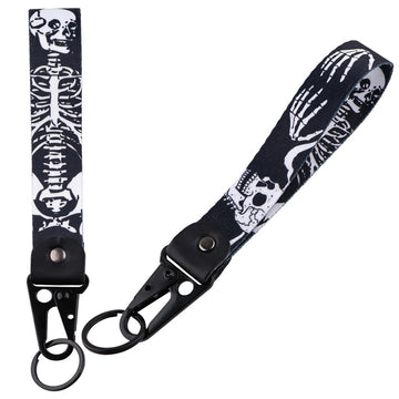 Skeleton Wrist Lanyard Keychain with Keyring Clip