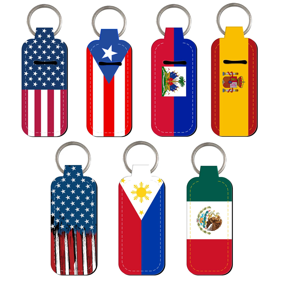 Flags of Puerto Rico Lipstick Holder Keychain