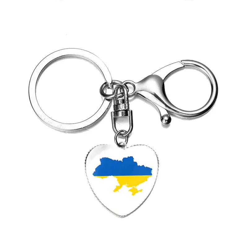 Ukraine Map Keyring Metal Keychain
