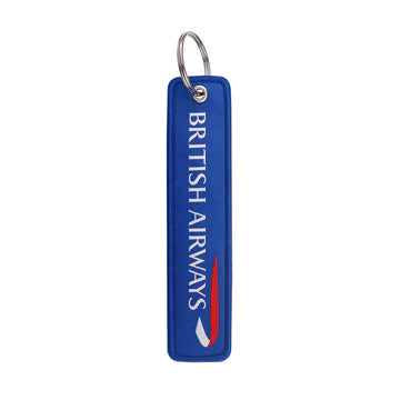 Airline Tag 'British Aairways' Embroidered Keyring Keychain