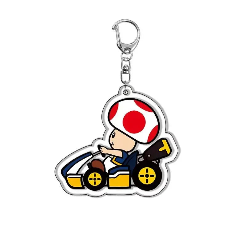 Super Mario Bros Toad Mario Kart Acrylic Keyring Keychain