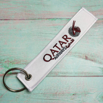 Airlines 'QATAR AIRWAYS' Embroidered Keychain