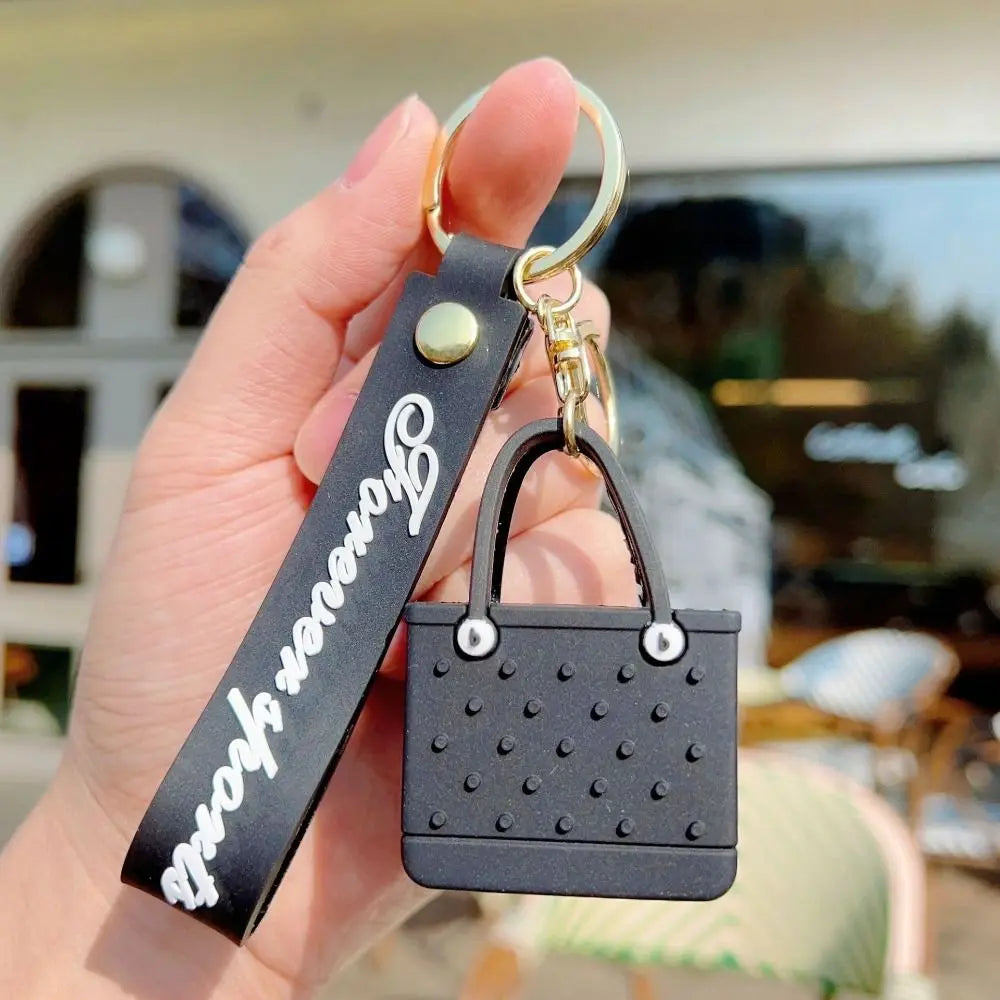'Black | Cute Bag' Keyring Silicone Keychain