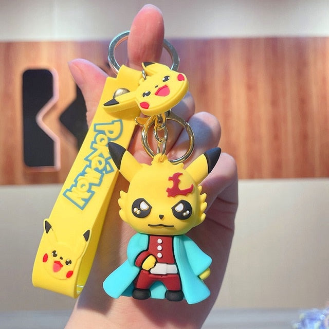 Pokemon 'Pikachu Cosplay Kamado Tanjiro' Keyring PVC Keychain