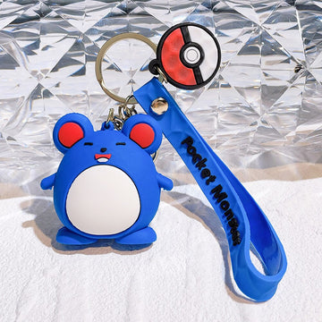 Pokemon 'Marill Aqua Mouse' Keyring PVC Keychain