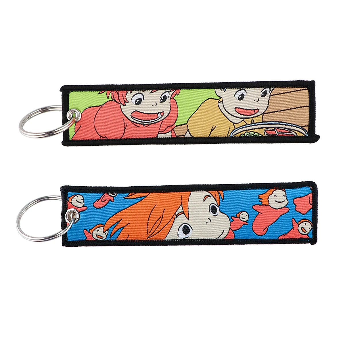 Ponyo Ramen Time Embroidered Keyring Keychain