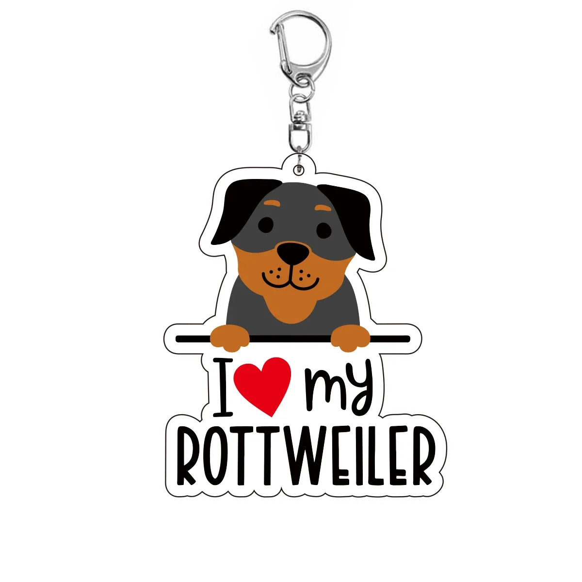 Dog 'I <3 My Rottweiler' Keyring Plastic Keychain