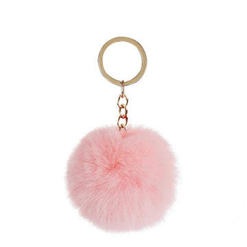 Fur Pink Keyring Rubber Keychain