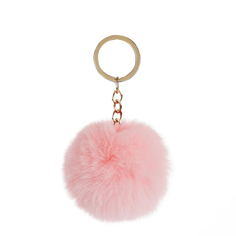 Fur Pink Keyring Rubber Keychain