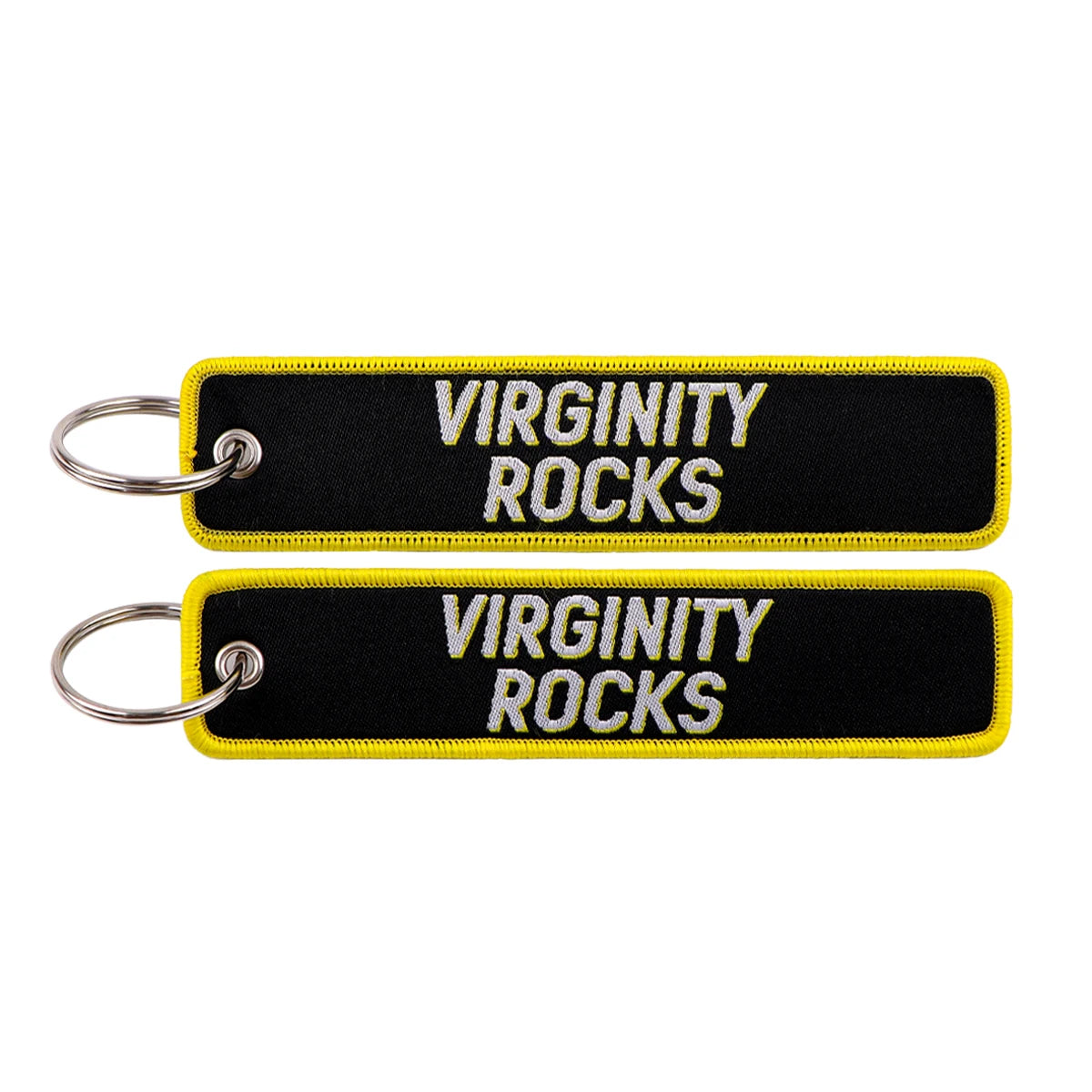 Virginity Rocks Embroidered Keyring Keychain