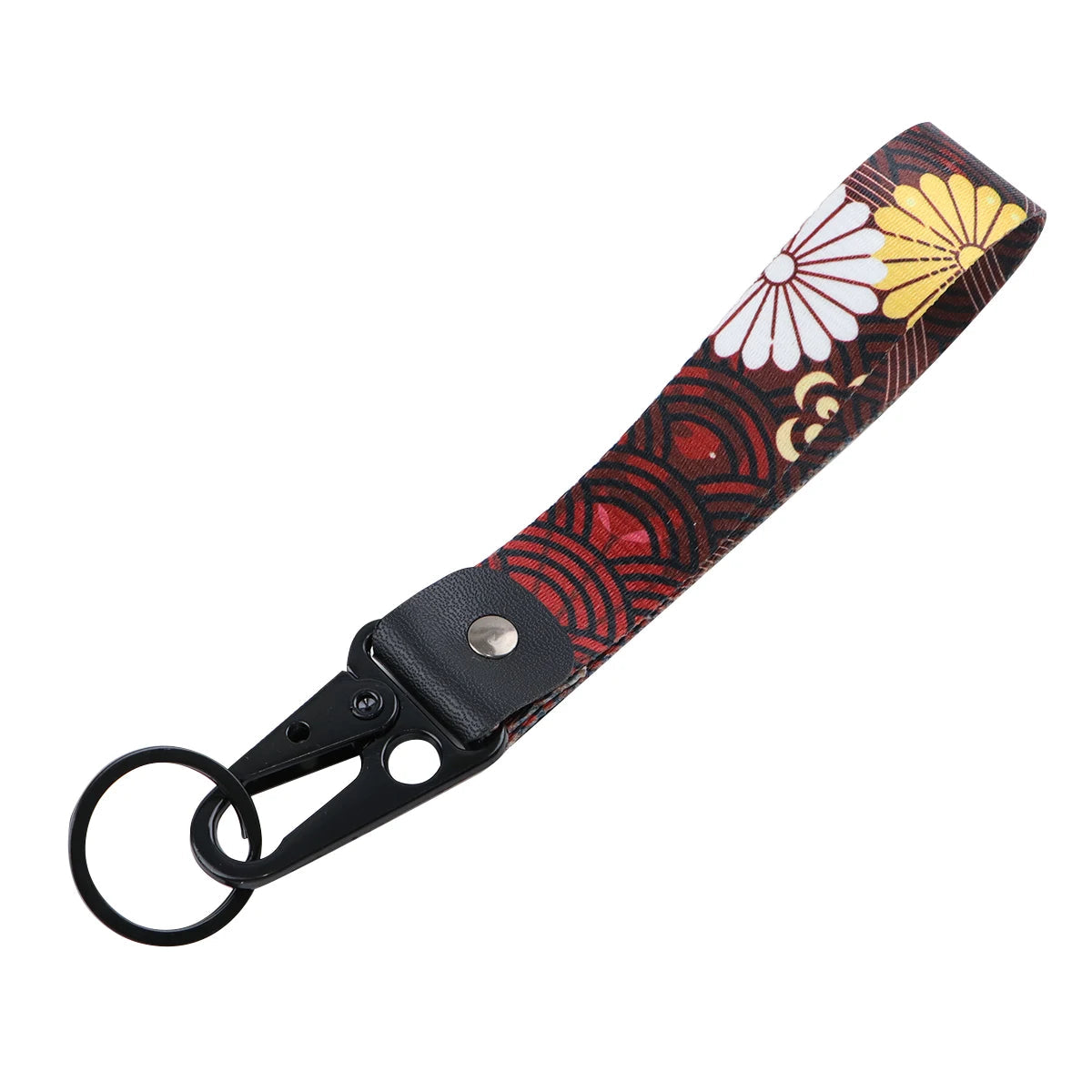 Flowers 'Daisies' Wrist Lanyard Keyring Clip Keychain