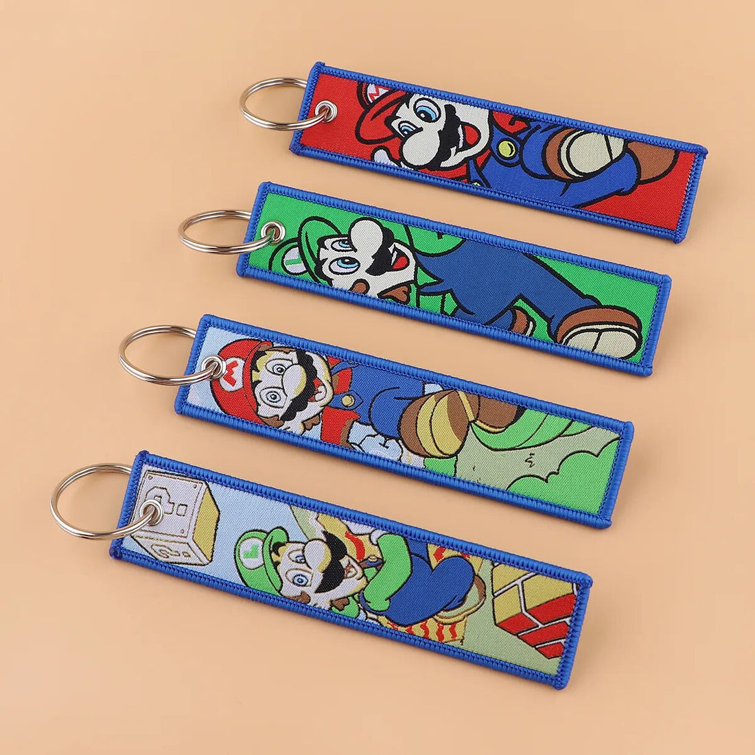Super Mario Bros 'Luigi & Mario' Embroidered Keychain