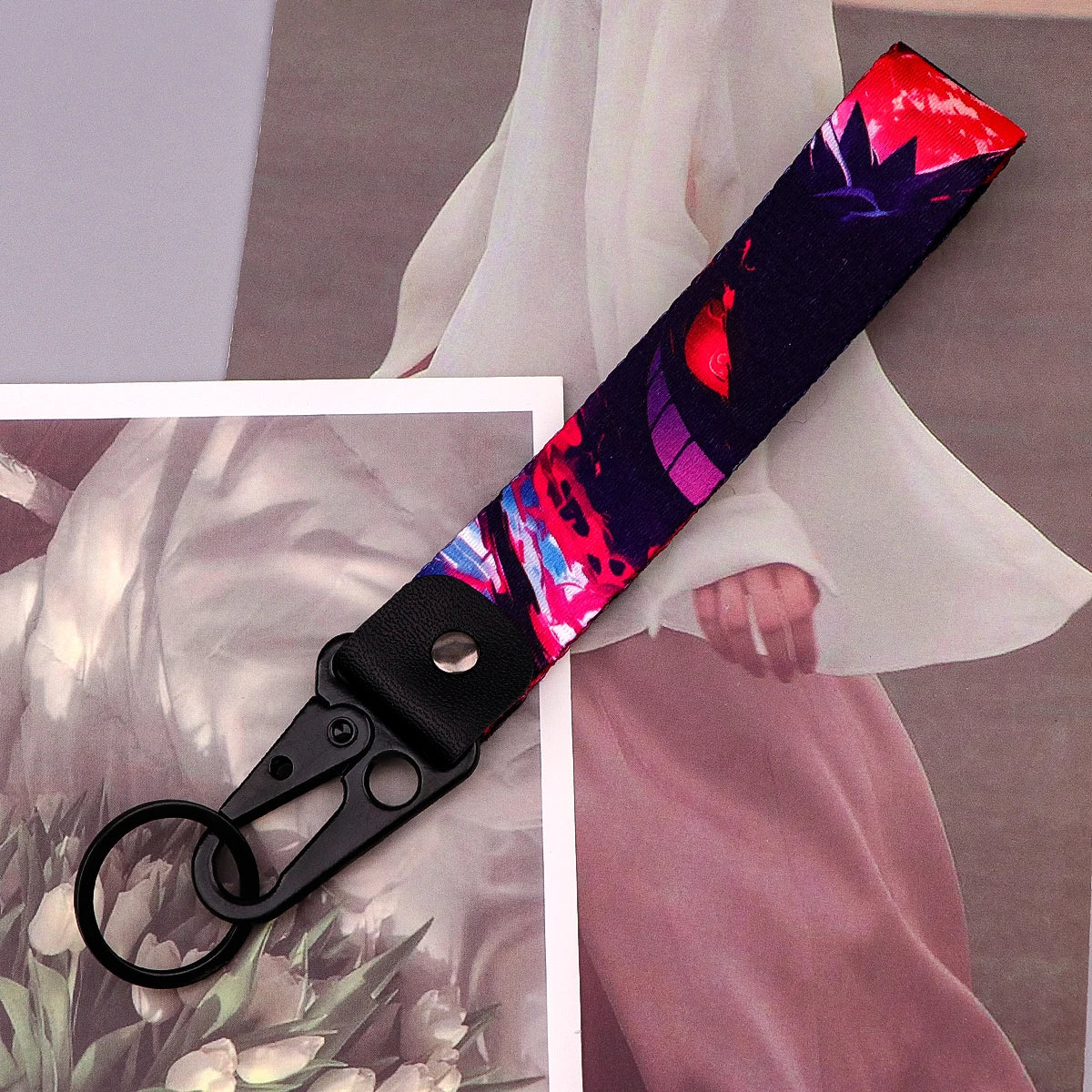 Pokemon 'Poison Gengar' Wrist Lanyard Keyring Clip Keychain