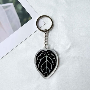 Leaves 'Anthurium Crystallinum' Keyring Plastic Keychain