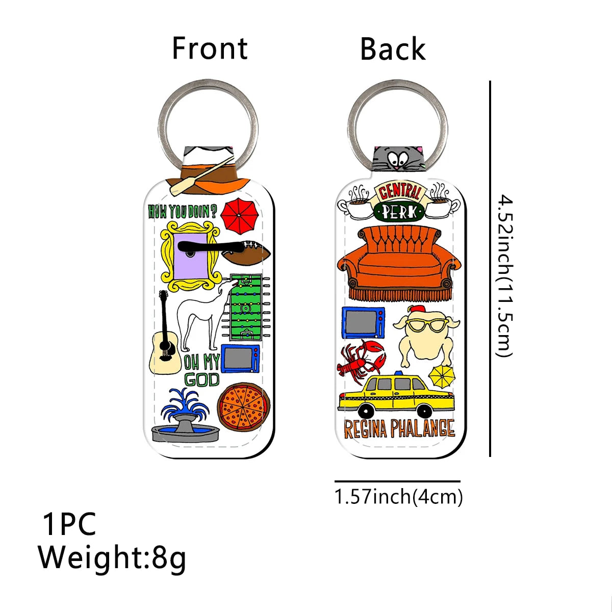 Friends Inspired Oh My God Central Perk Lipstick Holder Keychain