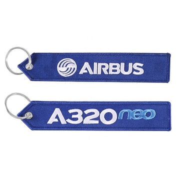 'Airbus A320 neo' Embroidered Metal Keychain