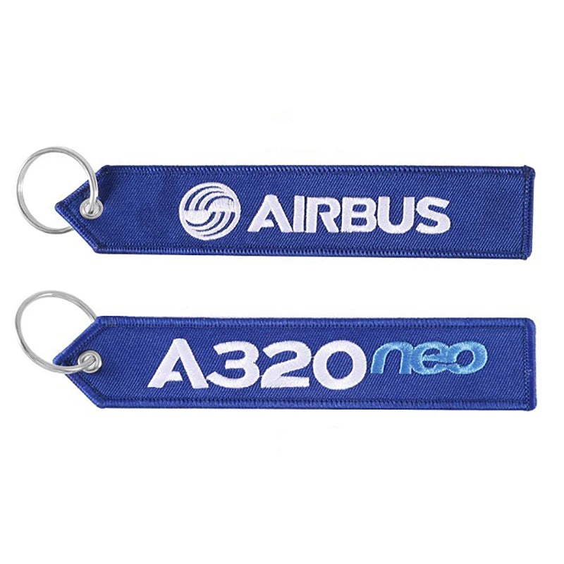 'Airbus A320 neo' Embroidered Metal Keychain