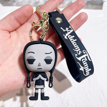 Addams Family 'Wednesday Addams | Scary Chibi' Keyring Silicone Keychain