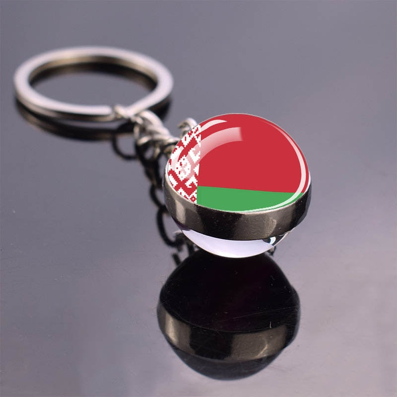 Europe Flag 'Belarus' Keyring Metal Keychain