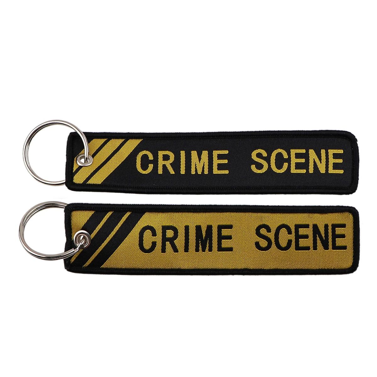 'Crime Scene' Embroidered Metal Keychain
