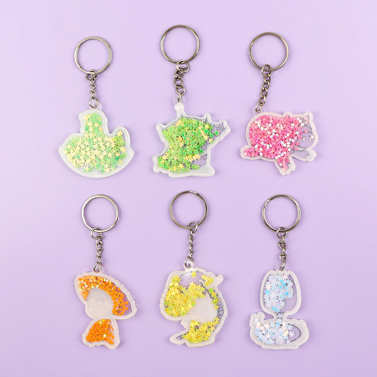 Toy Story Aliens Glitter Star Acrylic Keyring Keychain
