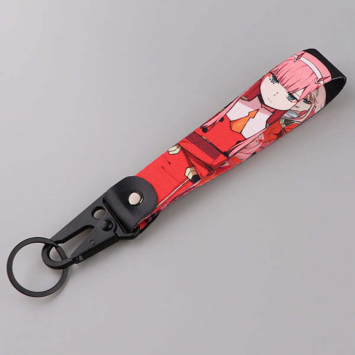 Darling in the Franxx 'Zero Two' Wrist Lanyard Keychain with Keyring Clip