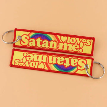 Loves Satan Me! Embroidered Keychain