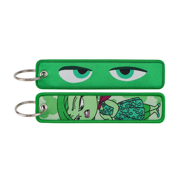 Inside Out Disgust Eyes Embroidered Keyring Keychain