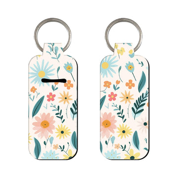 Nature's Pastel Flowers Lipstick Holder Keychain