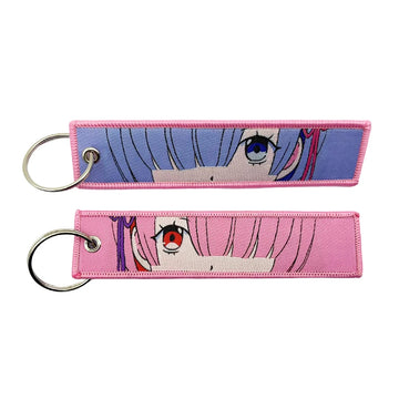 Re:Zero 'Rem and Ram' Embroidered Keychain