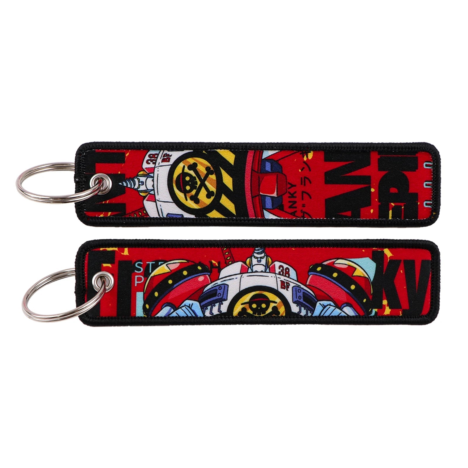 One Piece 'Cyborg Franky' Embroidered Keyring Keychain