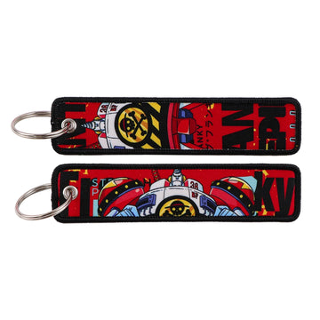 One Piece 'Cyborg Franky' Embroidered Keyring Keychain