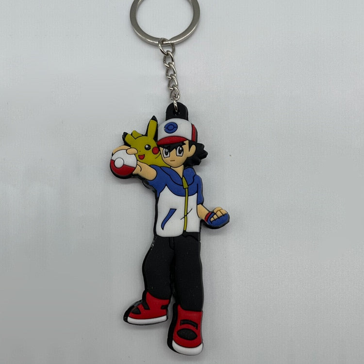 Pokemon 'Ash And Pikachu' Keyring Rubber Keychain