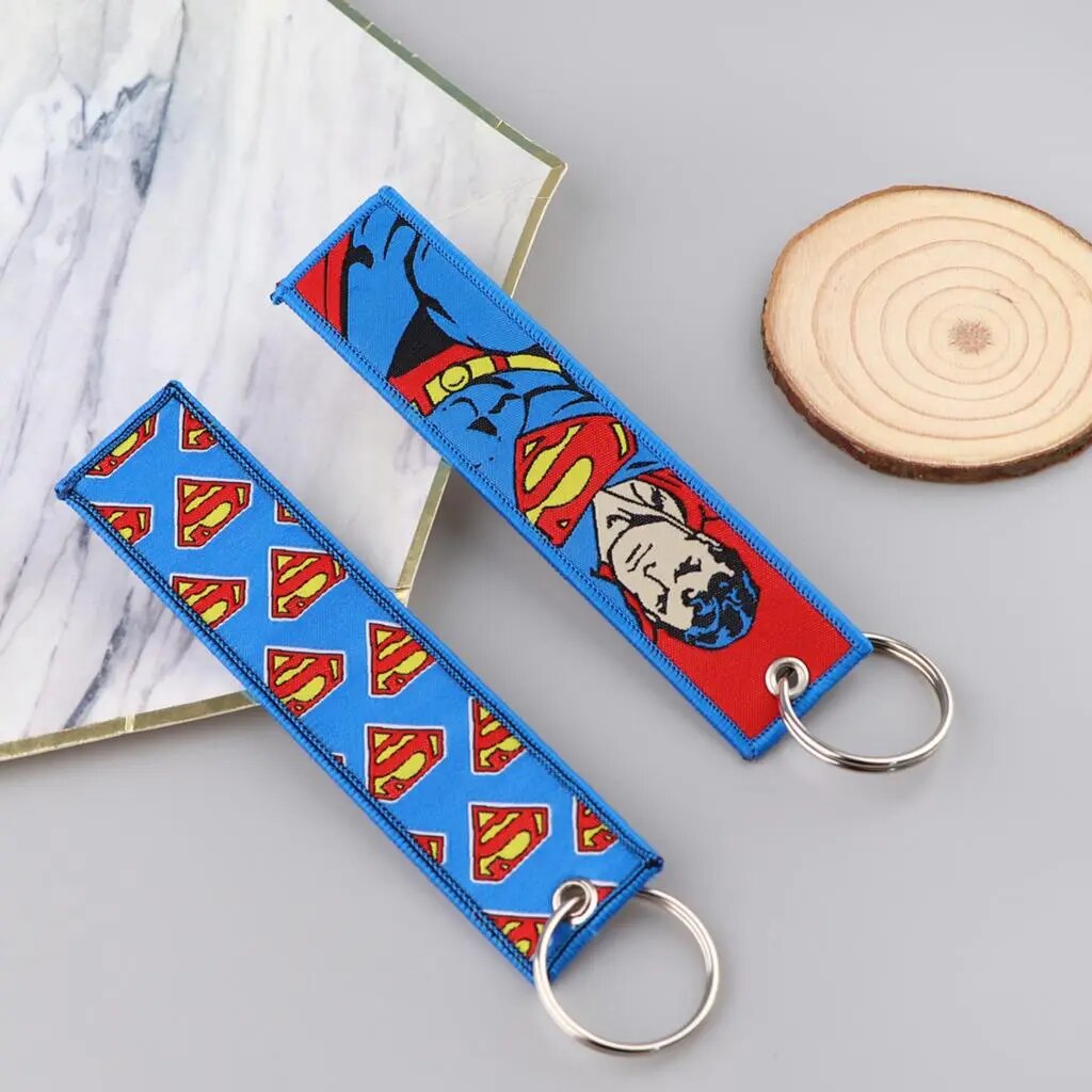 Superhero 'Superman' Embroidered Keychain
