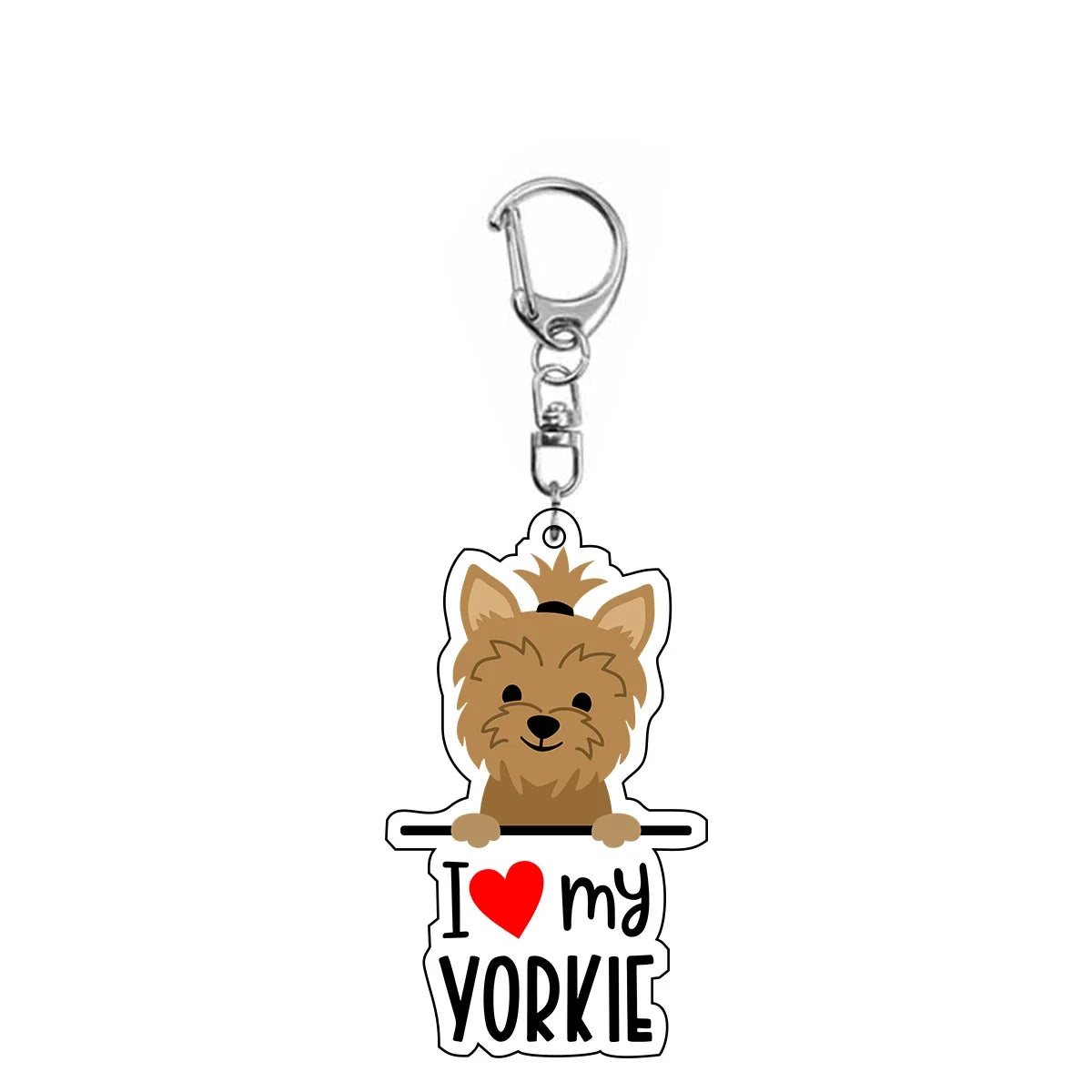 Dog 'I <3 My Yorkie' Keyring Plastic Keychain