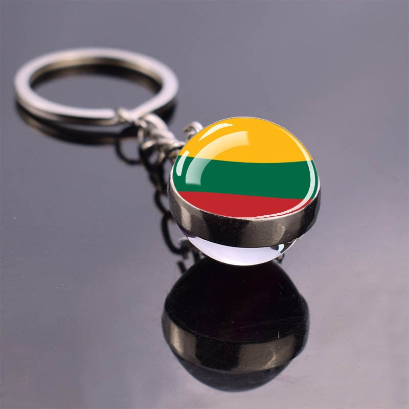 Europe Flag 'Lithuania' Keyring Metal Keychain