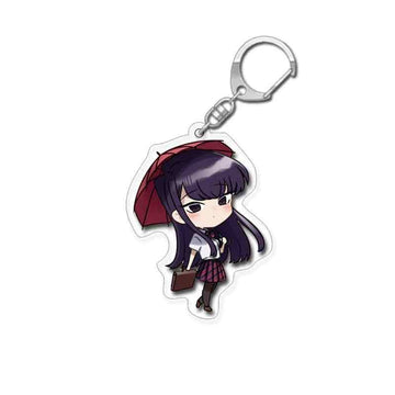 Kawaii Anime 'Komi San with her Umbrella' Keyring Acrylic Keychain