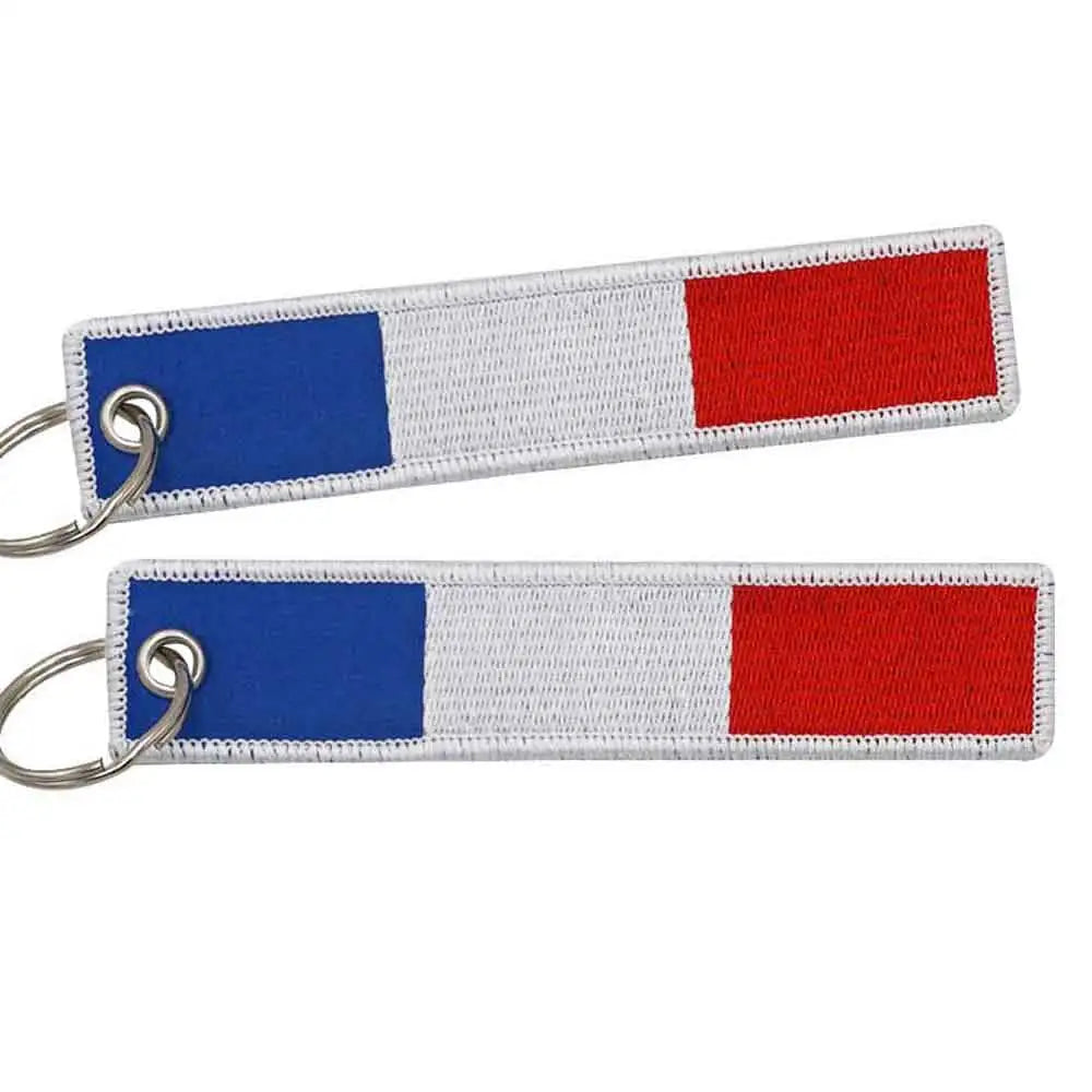 Flag 'France' Embroidered Keychain