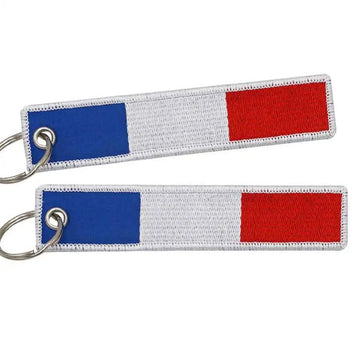 Flag 'France' Embroidered Keychain