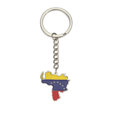 Flag Map 'Venezuela' Keyring Metal Keychain