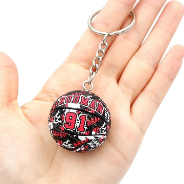 Basketball 'Rodman 91' Keyring Rubber Keychain